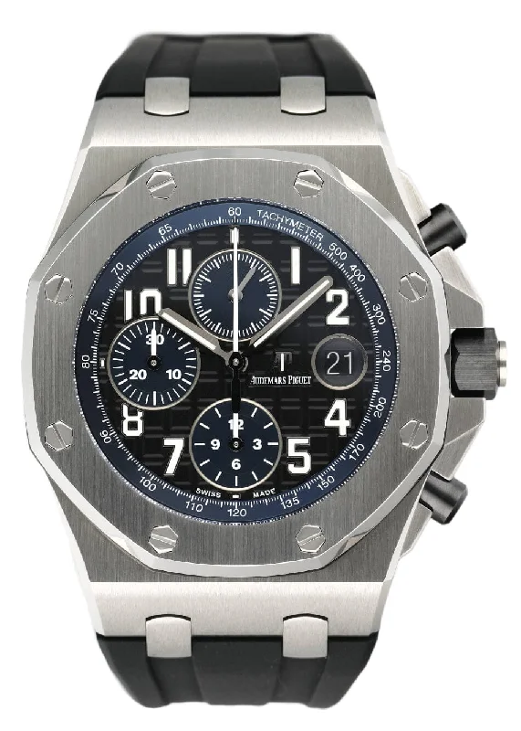 Audemars Piguet Royal Oak Offshore 26470ST Black Dial Mens Watch Box Papers