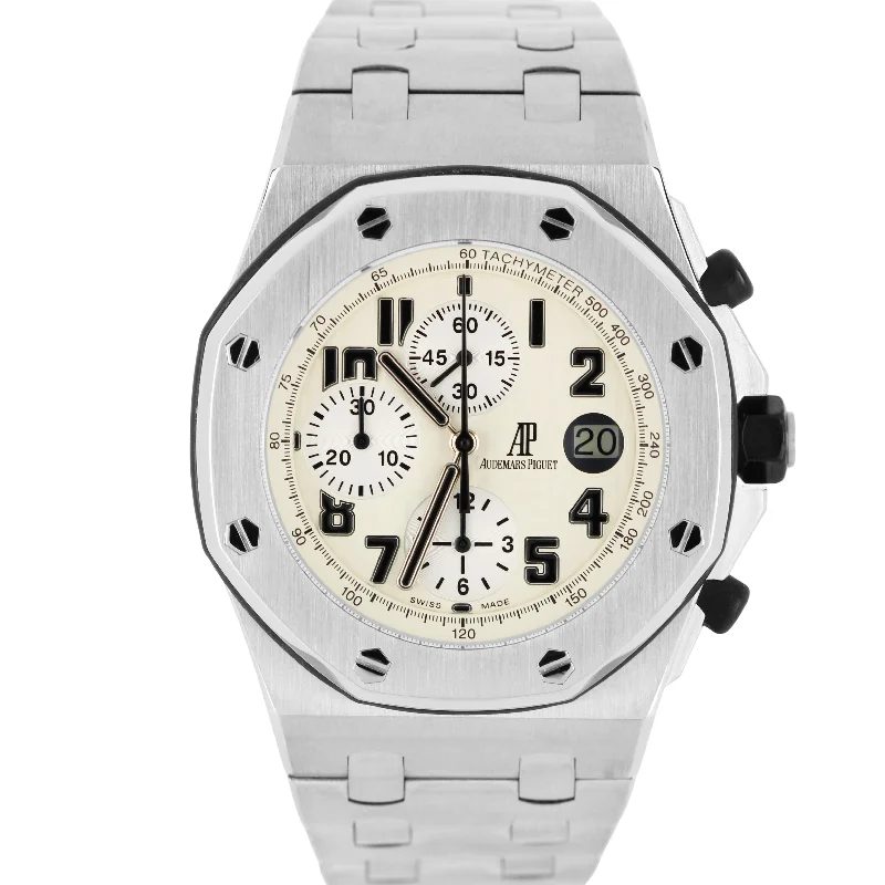 Audemars Piguet Royal Oak Offshore Safari Cream White 42mm Steel 26170ST Watch