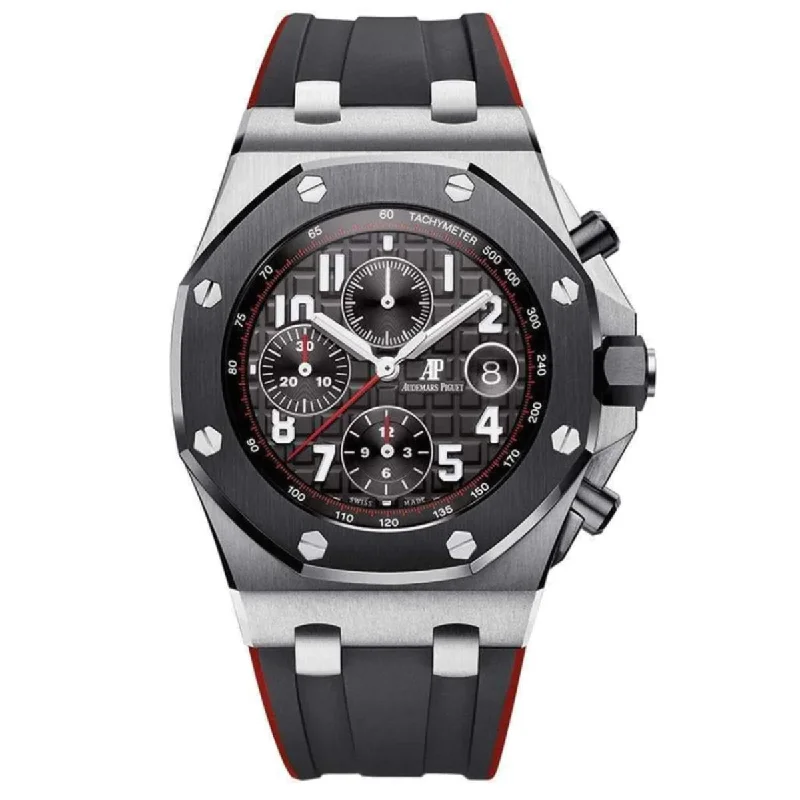 Audemars Piguet Royal Oak Offshore Chronograph 42mm "Vampire" Black Dial Stainless Steel Watch 26470SO.OO.A002CA.01 Box Papers