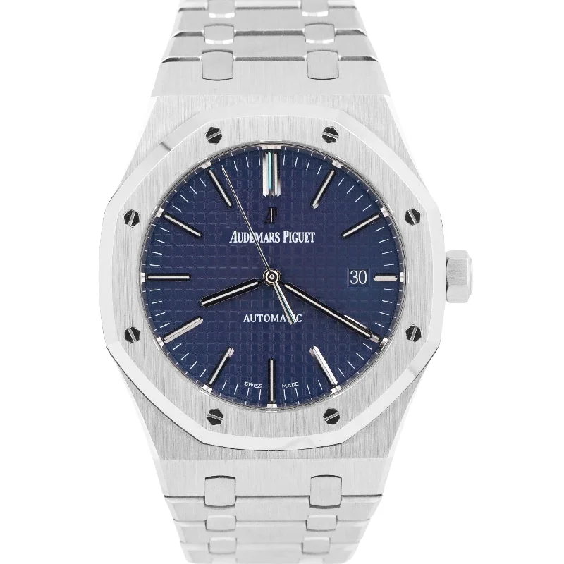 MINT Audemars Piguet Royal Oak BLUE 41mm Stainless Watch 15400ST.OO.1220ST.03