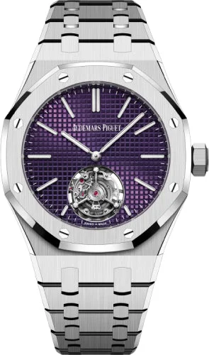 Audemars Piguet Royal Oak 37mm Flying Tourbillion Extra-Thin  "50th Anniversary" Stainless Steel Plum Dial - 26660ST.OO.1356ST.01