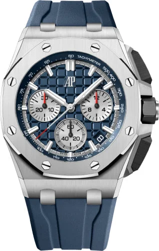 Audemars Piguet Royal Oak Offshore 43mm Selfwinding Chronograph Titanium Blue Dial Rubber Strap | 26420TI.OO.A027CA.01