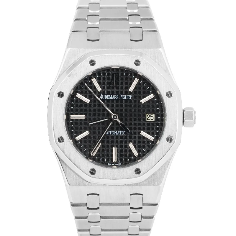 MINT Audemars Piguet Royal Oak BLACK 39mm Stainless Steel Date Watch 15300ST