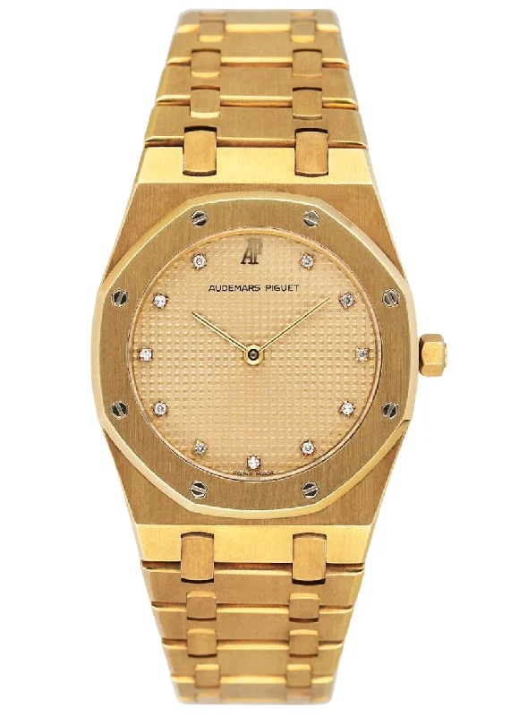 Audemars Piguet Royal Oak Diamond Dial Yellow Gold Mens Watch