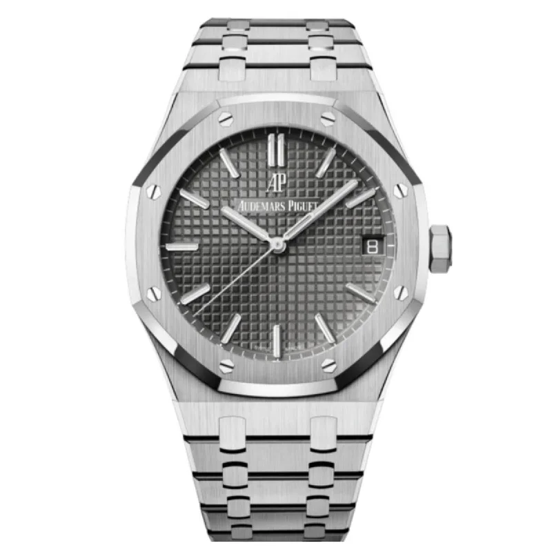 Audemars Piguet Royal Oak 41mm Grey Dial Stainless Steel Mens Watch 15500ST.OO.1220ST.02 Box Papers