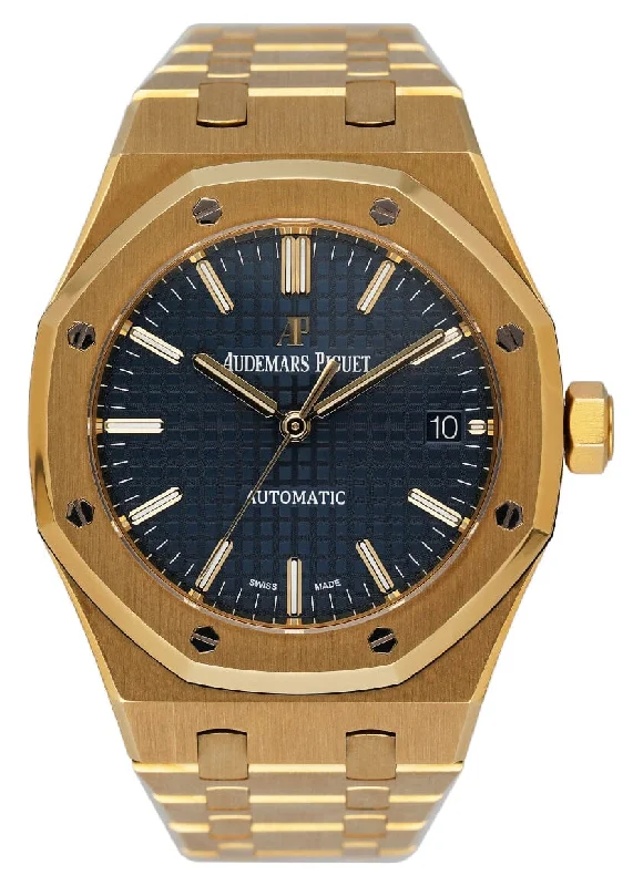 Audemars Piguet Royal Oak 15450BA Blue Dial 18K Yellow Gold Papers