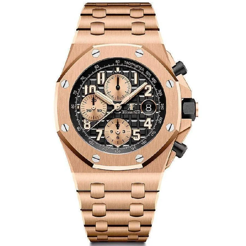 Audemars Piguet Royal Oak Offshore Chronograph 42mm Rose Gold Watch 26470OR.OO.1000OR.03 Box Papers