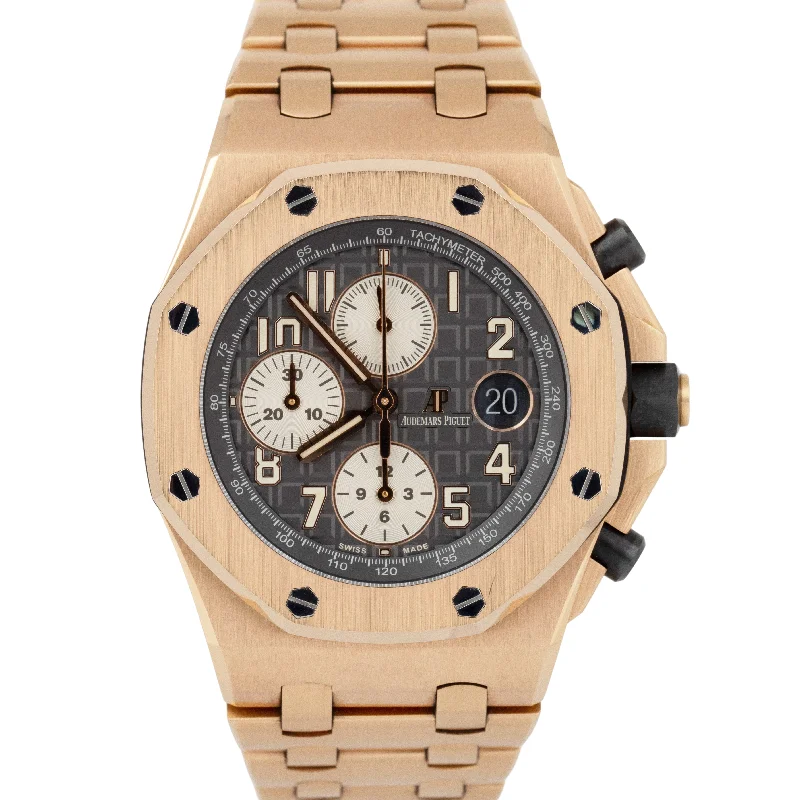 PAPERS Audemars Piguet Royal Oak Offshore Ruthenium Rose Gold 42mm 26470OR BOX