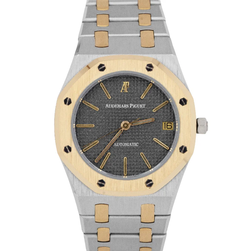 MINT Audemars Piguet Royal Oak Gray 35mm Two-Tone Gold Steel Watch 4100SA BOX